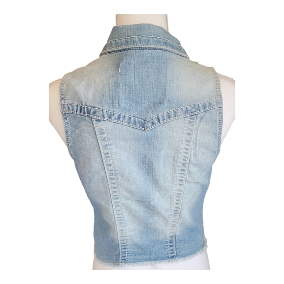 Maurices Women's Demin & Lace Sleeveless Vest, Button Up, Size Small, S - Picture 5 of 12